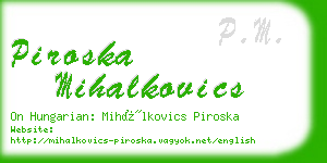 piroska mihalkovics business card